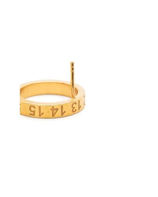 Maison Margiela Metallic Numerical Engraved Hoop Earrings for men
