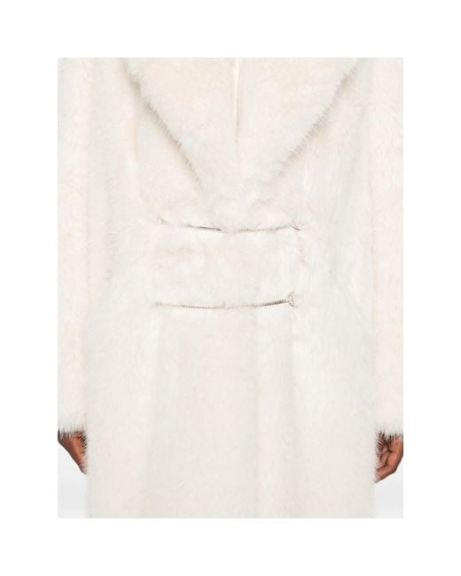 Dondup White Chain-Detail Coat