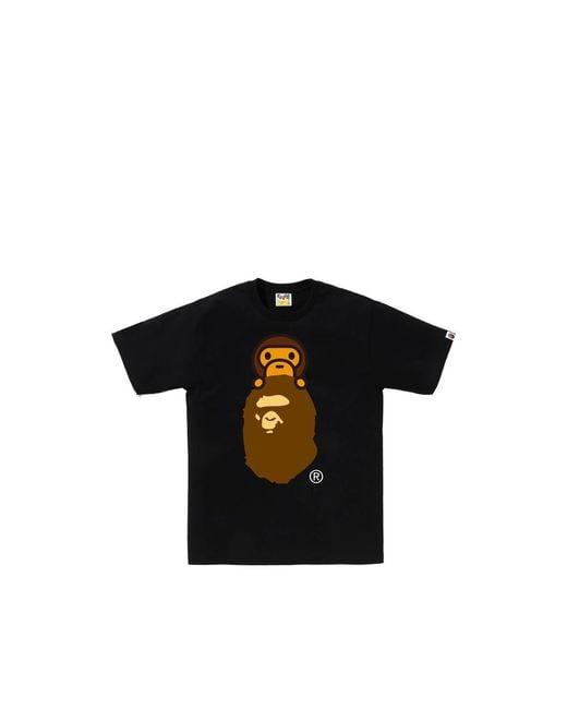A Bathing Ape Black T-Shirt Graphic Print for men