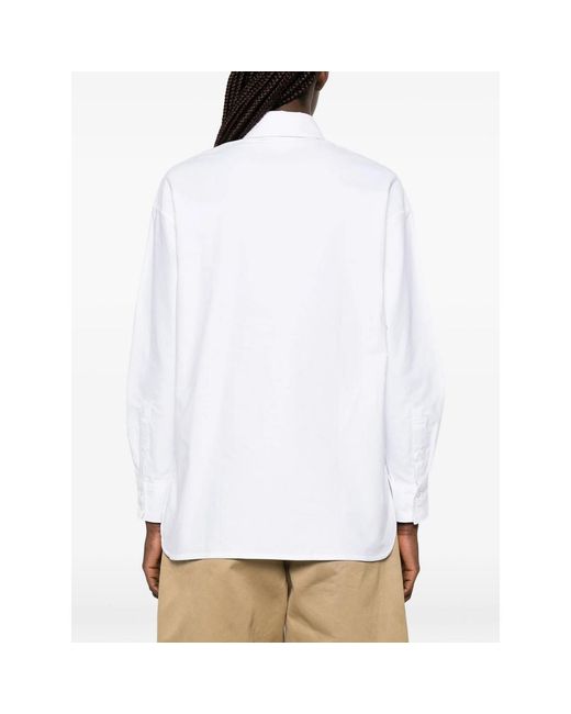 Maison Kitsuné White Baby Fox Logo-Patch Shirt