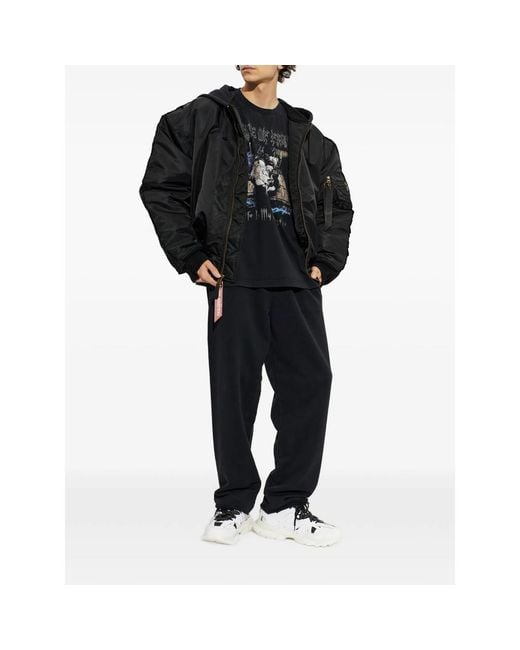 Vetements Black Graphic-Print Long-Sleeve T-Shirt for men