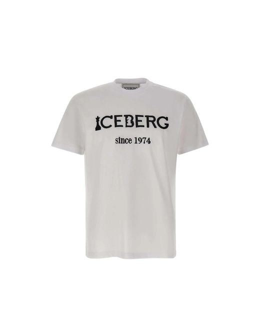 Iceberg Gray Logo-Embroidered Cotton T-Shirt for men