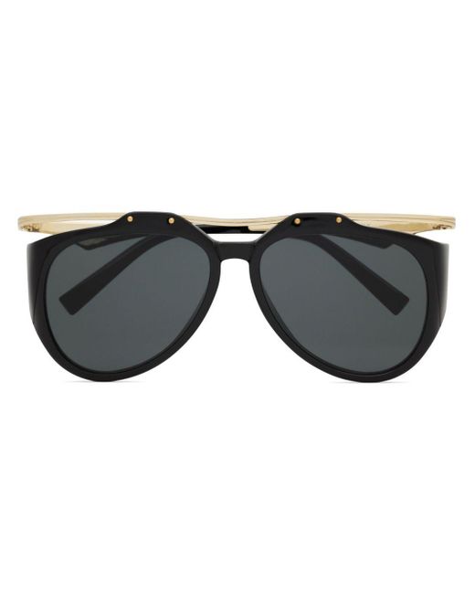 Saint Laurent Black Amelia Pilot-frame Sunglasses