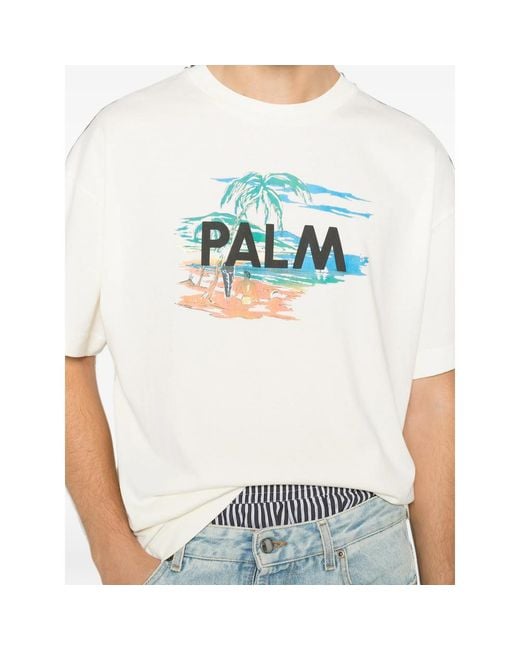 Palm Angels White Neutrals T-Shirts & Vests for men