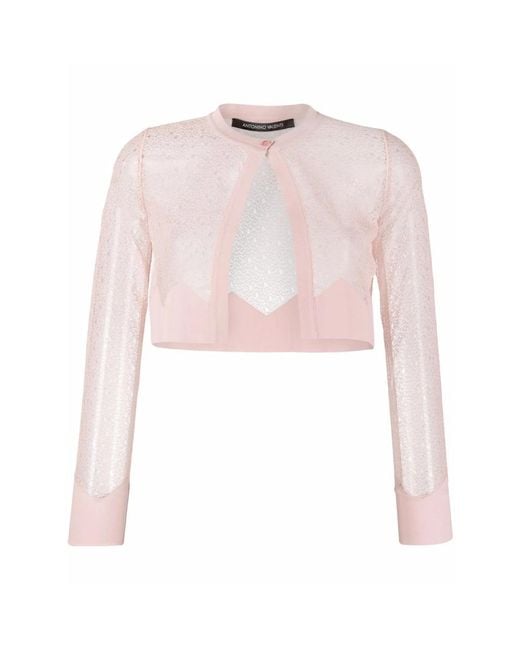 Antonino Valenti Pink Cropped Wide-Leg Trousers