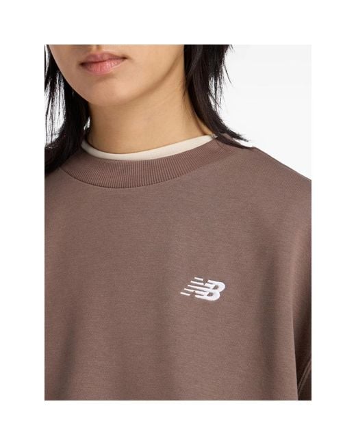 New Balance Brown Sweater With Logo Detail
