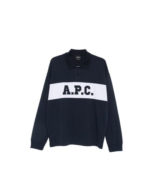 A.P.C. Blue Polo Shirts for men