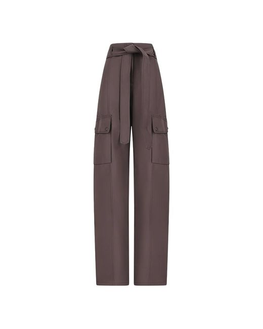 ANDAMANE Brown Belted Cargo Trousers