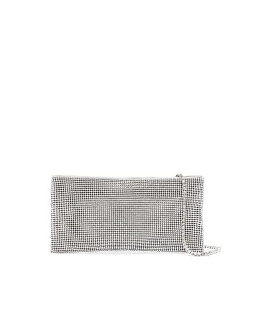 Benedetta Bruzziches Gray Your Best Friend Rhinestoned Clutch