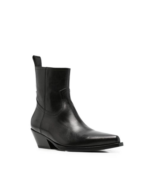 Ann Demeulemeester Black Pointed-Toe Ankle Boots