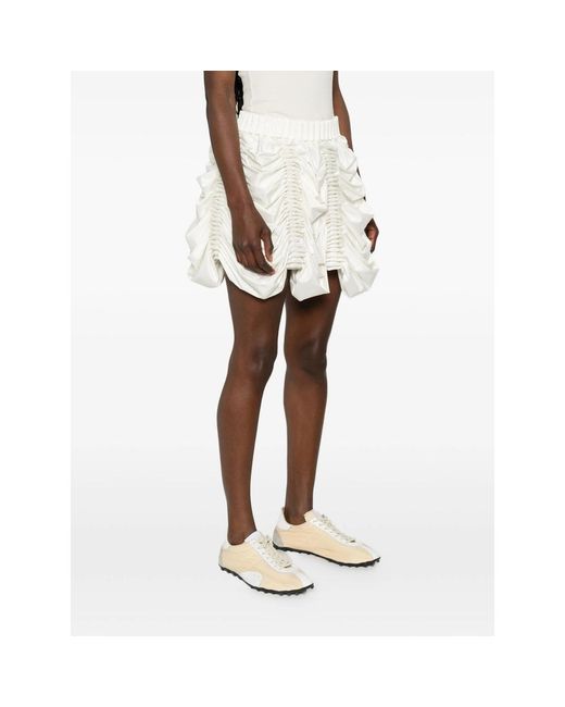 RAXXY White Draped Mini Skirt