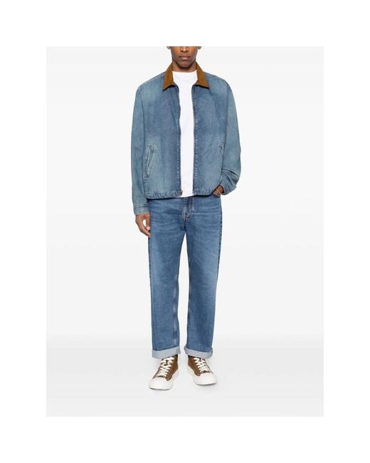 Levi's Blue Castro Corduroy-Collar Denim Jacket for men