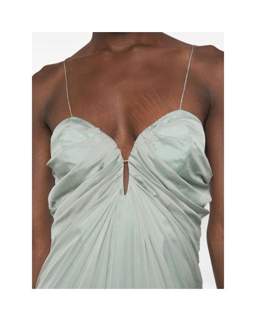 Raquel Diniz Green New Samba Ruched Maxi Dress