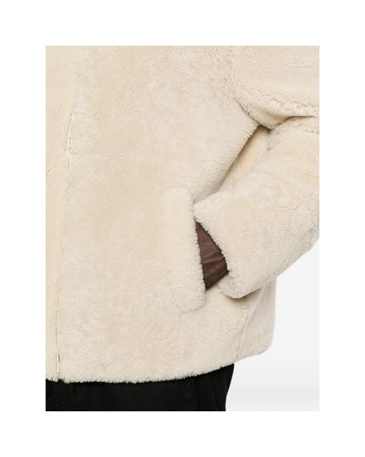 Eraldo Natural High-Neck Shearling Jacket for men