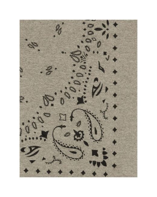 Kujten Natural Paisley-Pattern Cashmere Scarf