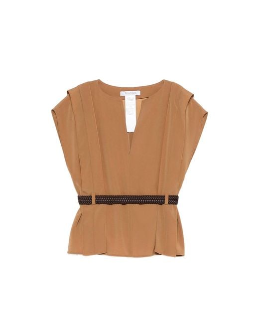 Max Mara Brown Neutrals Tops