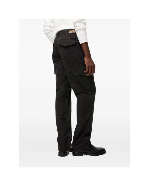 Burberry Black Cotton Cargo Trousers for men