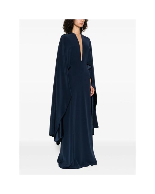 Stephane Rolland Blue V-Neck Maxi Dress