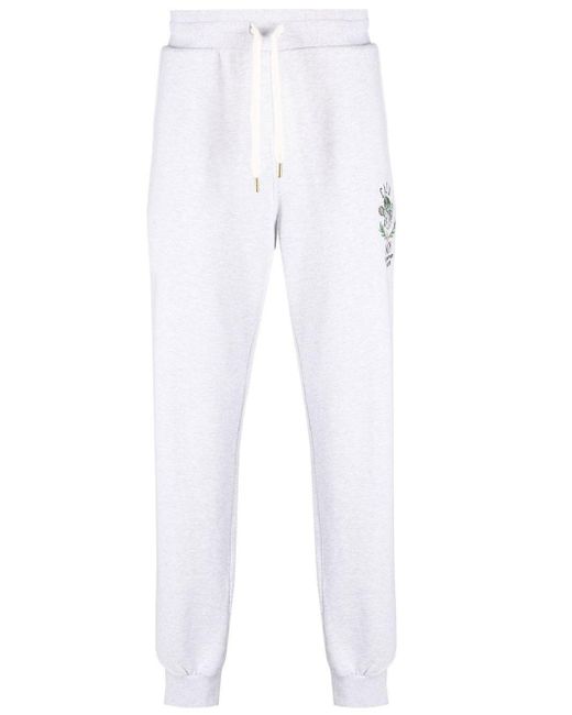 CASABLANCA White Casa-way Embroidered-detail Sweatpants for men