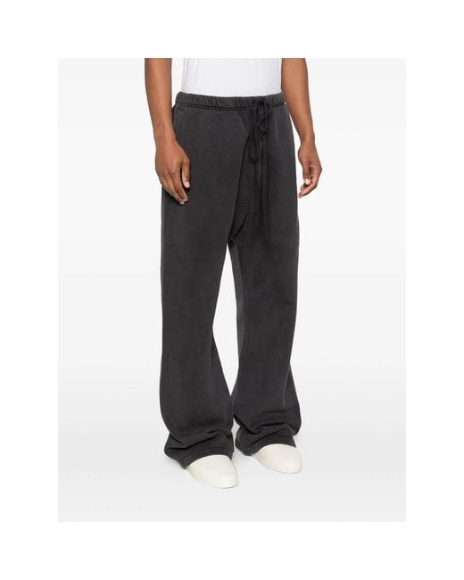 Fear Of God Black Logo-Print Drawstring Track Pants for men