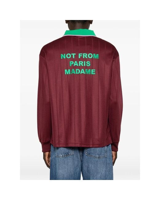 Drole de Monsieur Red Slogan Polo Shirt for men