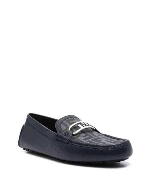 Fendi Blue O'Lock Driving Shoes for men
