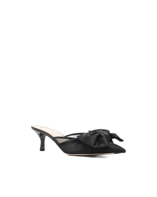 Fendi Black Bow-Detail Mules