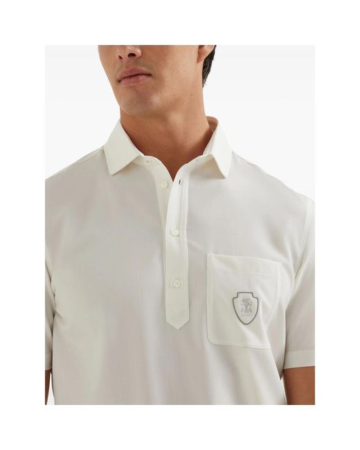 Brunello Cucinelli White Polo Shirts for men