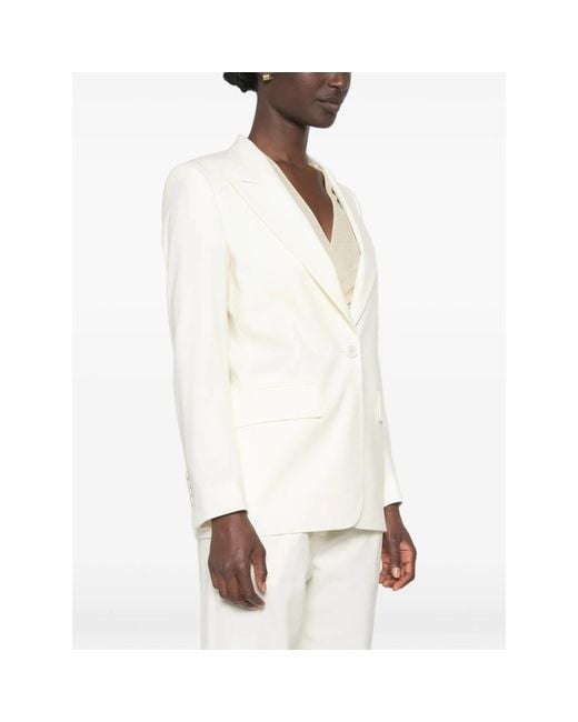 Lardini White Single-Breasted Peak-Lapel Blazer