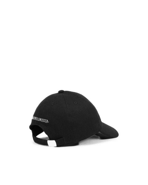 Ann Demeulemeester Black Tem Logo-Embroidered Denim Cap