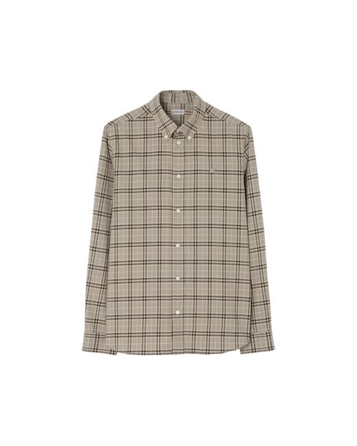 Burberry Gray Check-Pattern Shirt for men