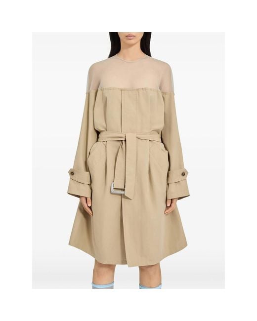 MM6 by Maison Margiela Natural Long-Sleeves Midi Dress