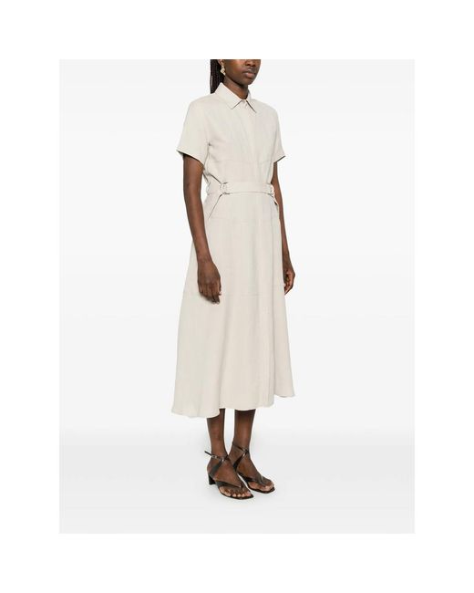 Antonelli White Short-Sleeve Midi Dress