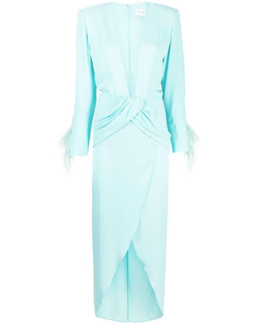 Nervi Blue Ada Plunge-Neck Gown