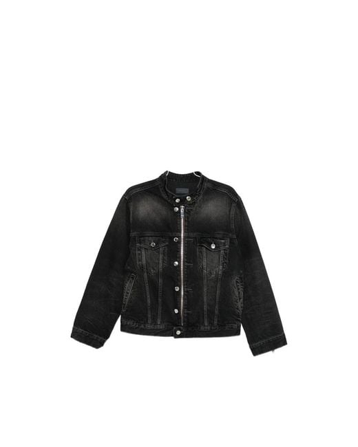 Haikure Black Zip-Up Denim Jacket for men