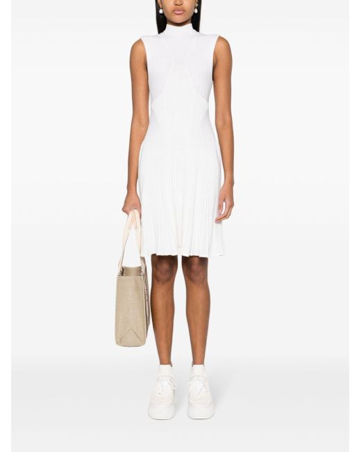 Chloé White Sleeveless Knitted Dress