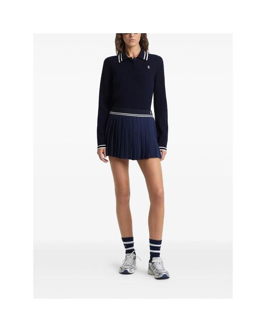 Sporty & Rich Blue Pleated Mini Skirt