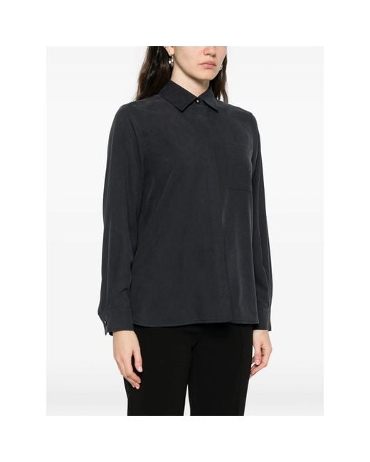 Max Mara Black Breast-Pocket Long-Sleeve Shirt