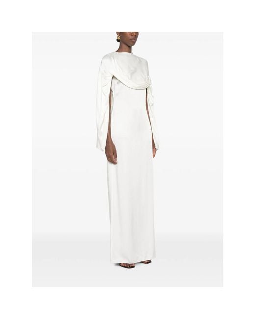 Stella McCartney White Draped Cape-Style Dress