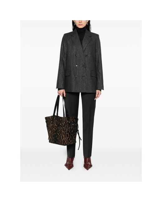 Zadig & Voltaire Gray Double-Breasted Blazer