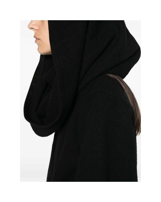 Rick Owens Black Belted Oversized Coat