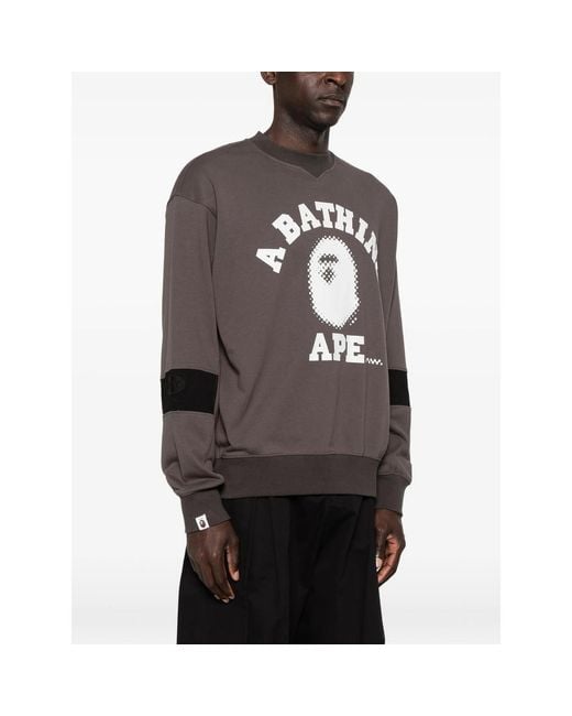 A Bathing Ape Gray Crewneck Sweatshirt for men