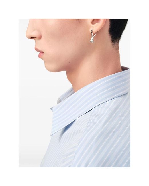 AMI White Brass Small Ami De Coeur Hoops