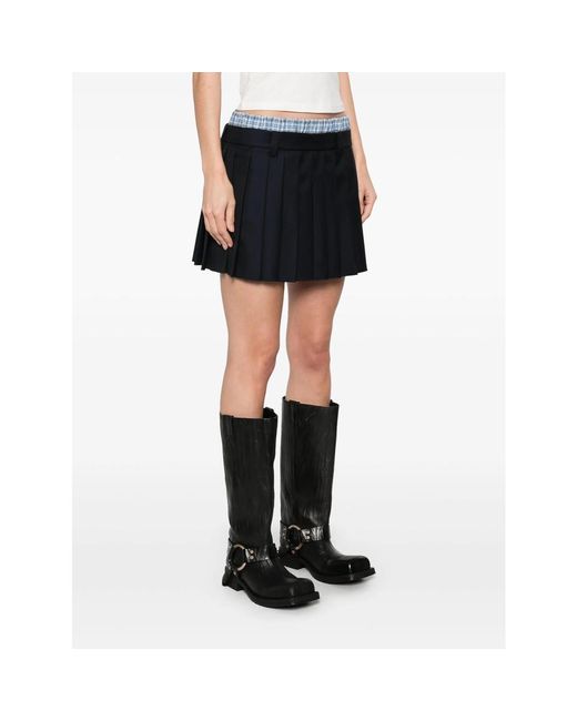 Miu Miu Black Pleated Mini Skirt