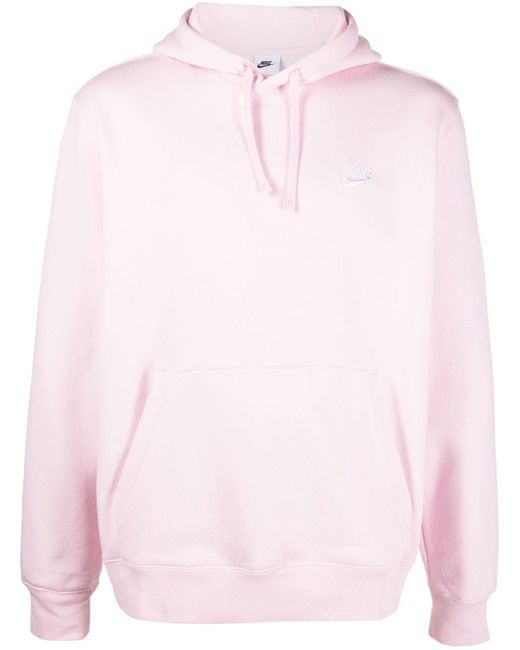 Nike Logo-embroidered Cotton Hoodie in Pink for Men | Lyst Canada
