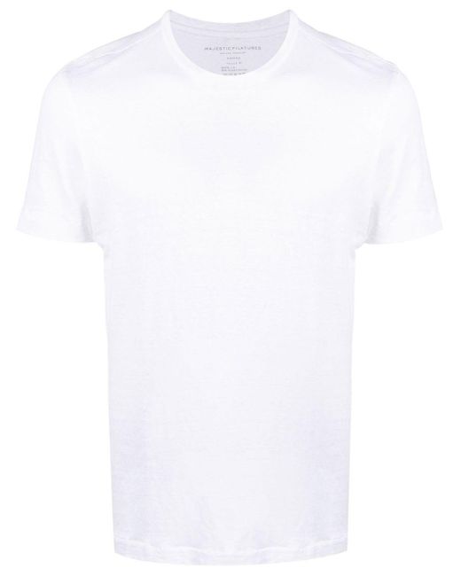 Majestic Filatures White Chenille-Texture Fitted T-Shirt for men