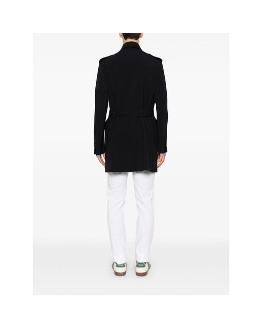 Montecore Black Buttoned Belted Coat for men