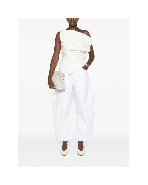 Alaïa White Wide-Leg Jeans