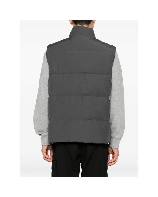 Canada Goose Gray Quilted Logo-Patch Gilet for men