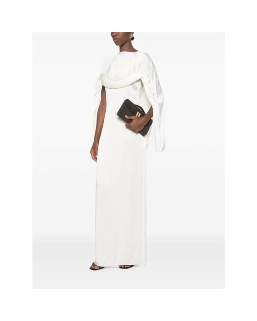 Stella McCartney White Draped Cape-Style Dress